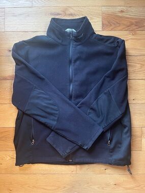 Eddie Bauer Windcutter Fleece Mock Neck Zip Up Black
